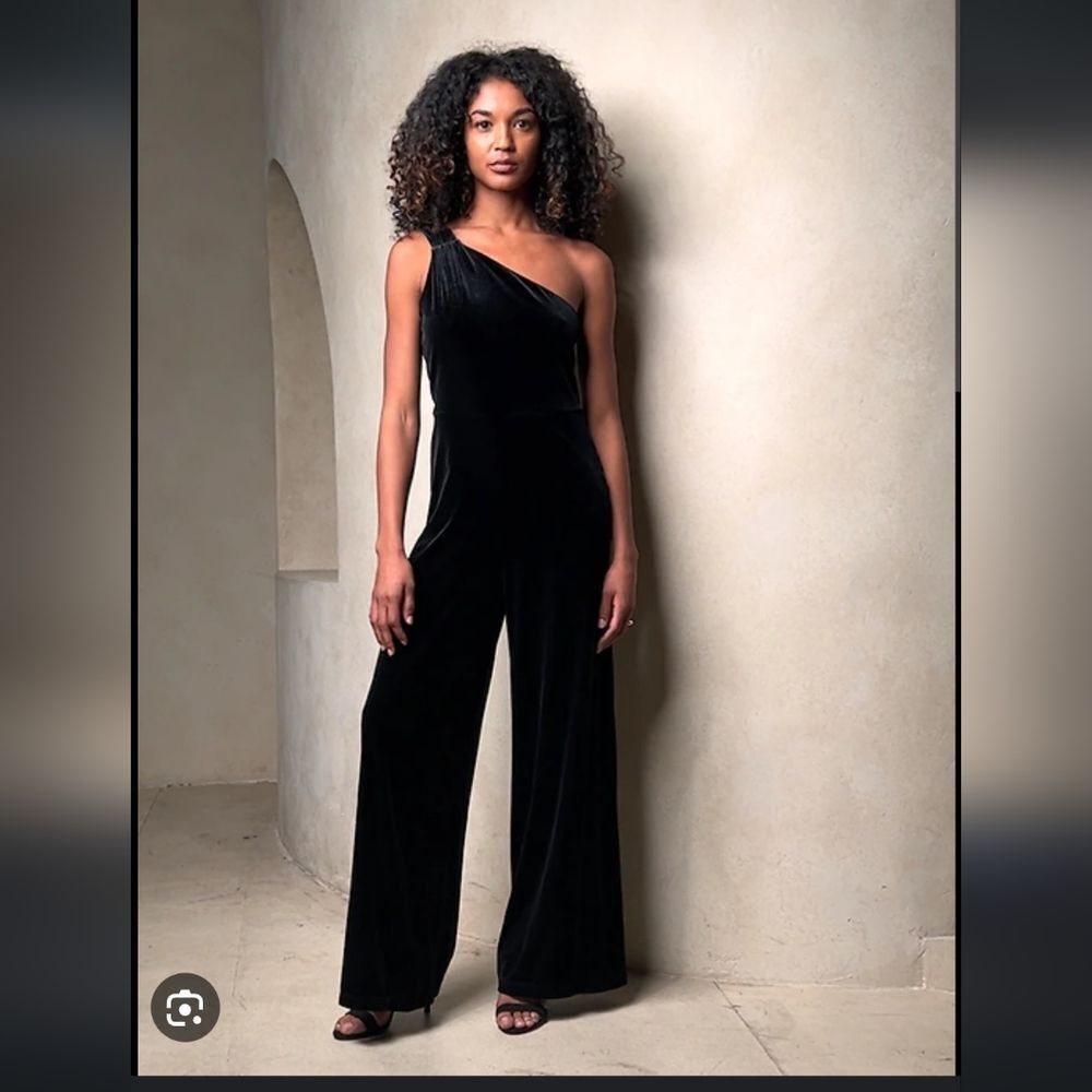 Banana Republic One-Shoulder Maxi Velvet Jumpsuit S NWT